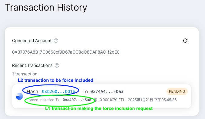 Transaction History - Transactions Pair